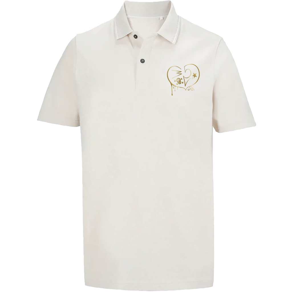 Polo beige broderie or 2MOR