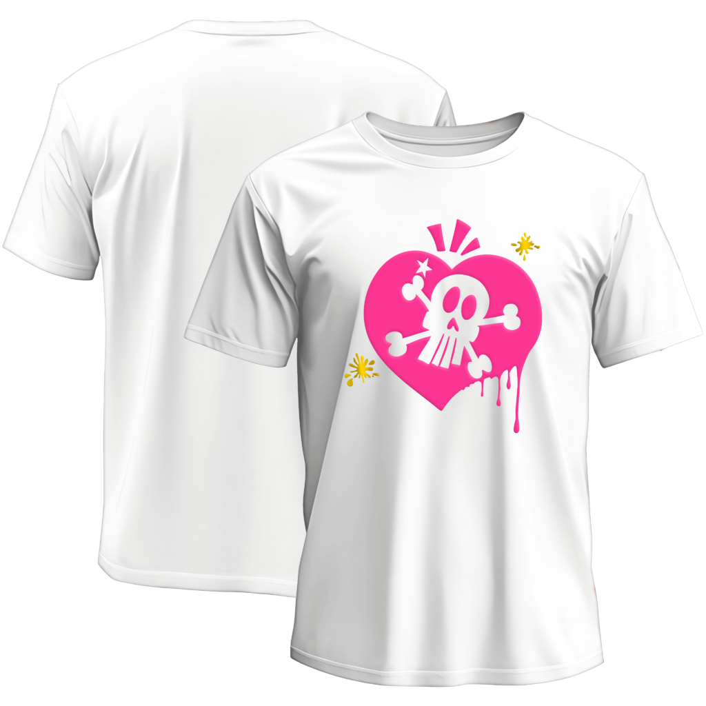 Teeshirt Coeur et crâne 3D