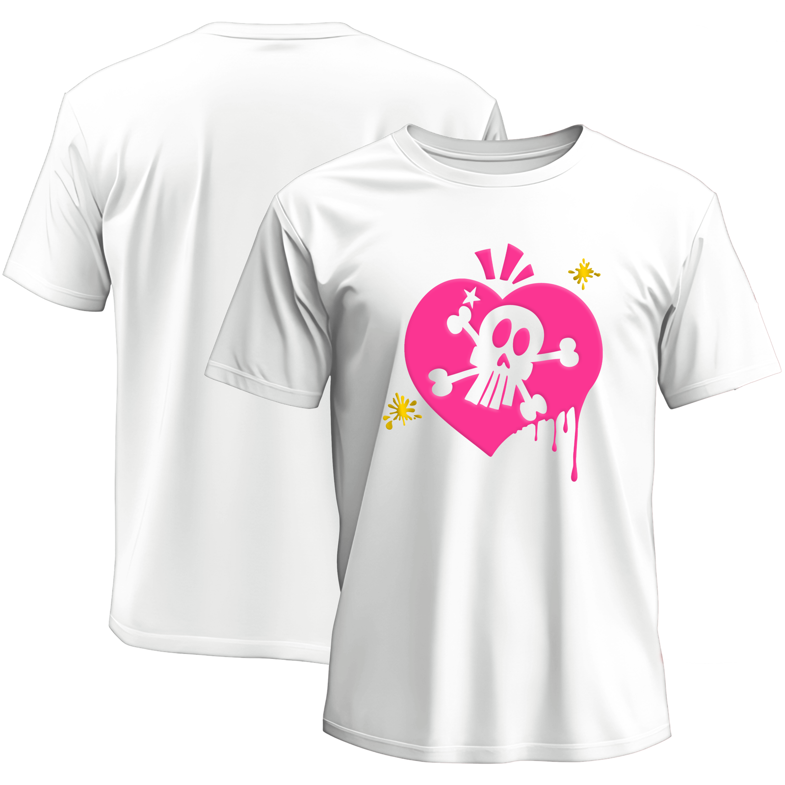 Teeshirt Coeur et crâne 3D