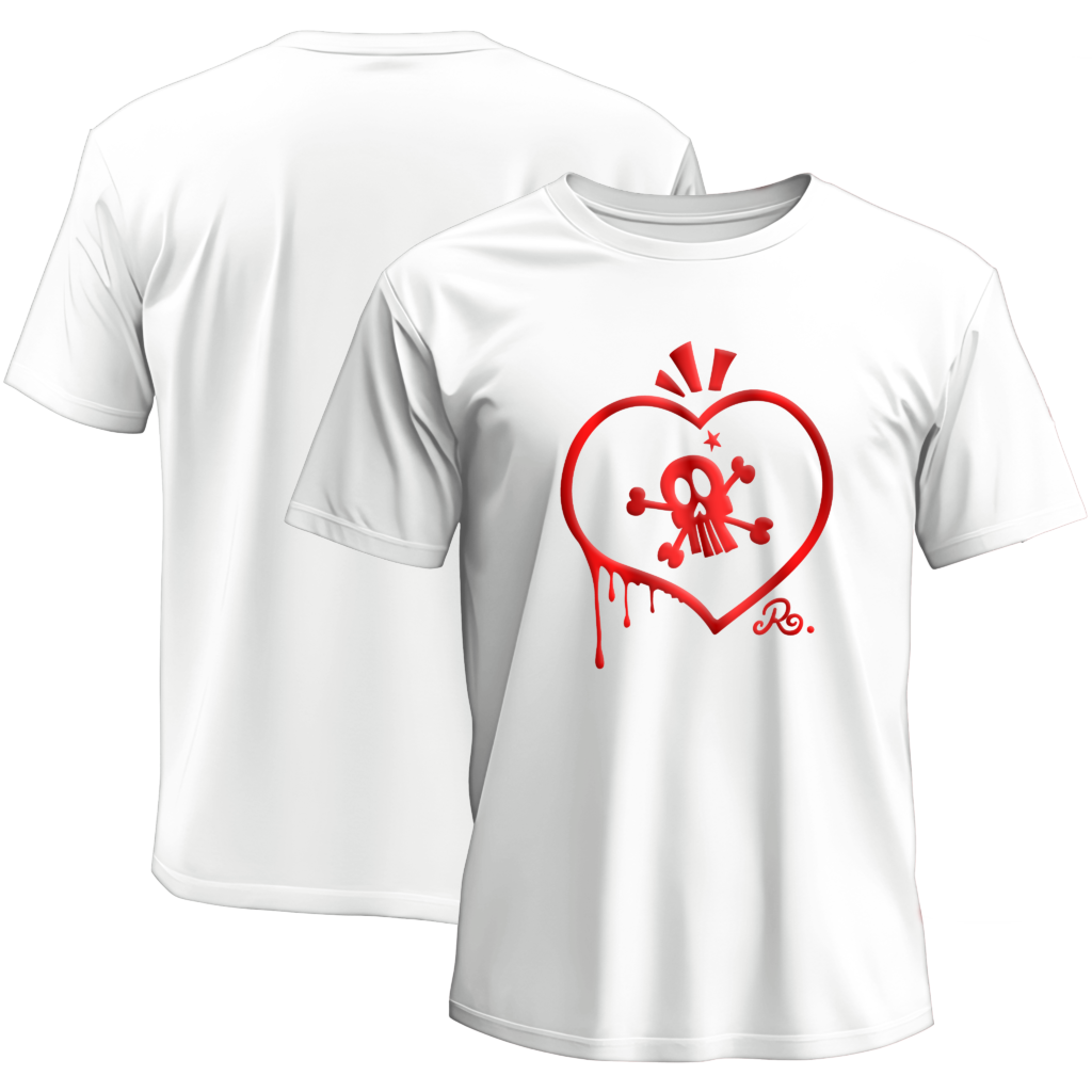 Teeshirt Coeur et crâne 3D