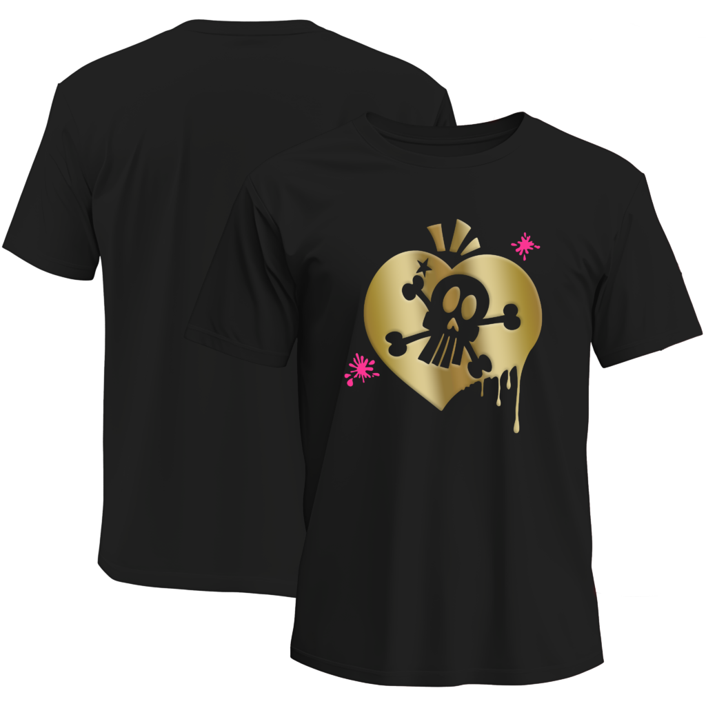 Teeshirt Coeur et crâne 3D