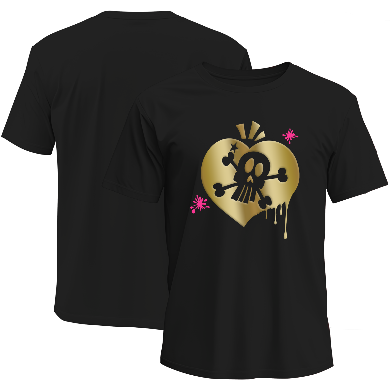 Teeshirt Coeur et crâne 3D
