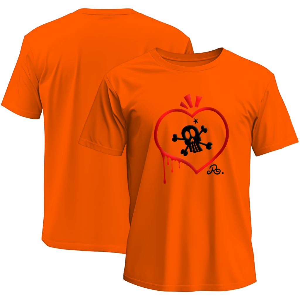 Teeshirt Coeur et crâne 3D